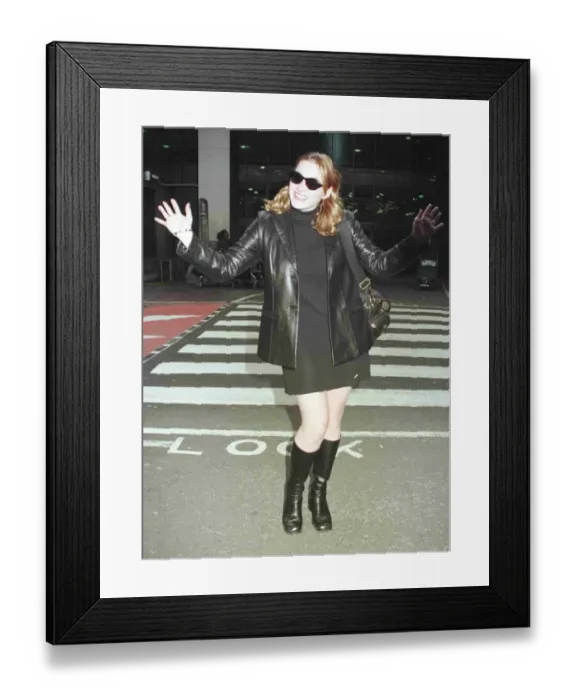 Framed Print : Kate Winslet actress arriving at Heathrow February 1998 from Los Angeles where she