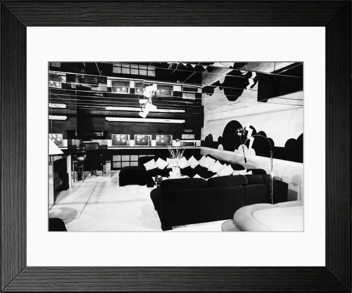 Framed Print : Elvis Presley Graceland home Elvis used to watch three TV stations at the same time