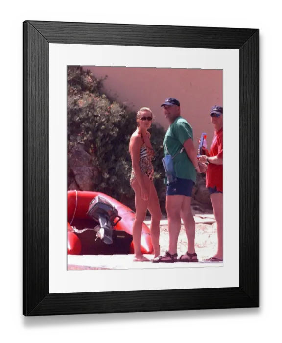 Framed Print : Diana, Princess of Wales on holiday in St Tropez in the South of France as the guest of Framed Print : Diana, Princess of Wales on holiday in St Tropez in the South of France as the guest of