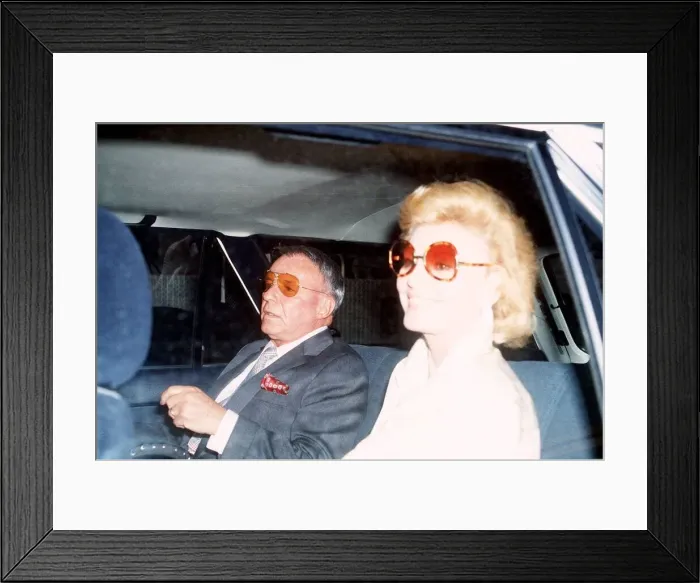Framed Print : Frank Sinatra singer and wife sit in car