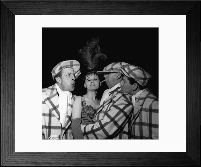 Framed Print : Jimmy Jewel, Christine Carroll, Lonnie Donnegan and Ben Warris during rehearsal break for Framed Print : Jimmy Jewel, Christine Carroll, Lonnie Donnegan and Ben Warris during rehearsal break for