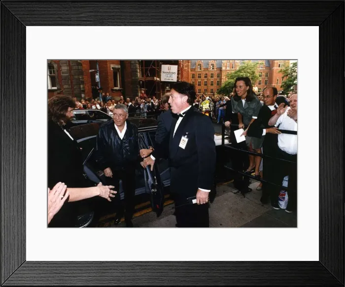 Framed Print : Mary Kemp Staff Reporter trying to speak to Frank Sinatra as he arrives at the Royal Framed Print : Mary Kemp Staff Reporter trying to speak to Frank Sinatra as he arrives at the Royal