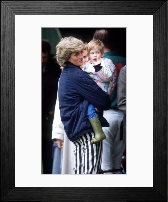 Framed Print : Princess Diana with Prince Harry at Smiths Lawn, Windsor. May 1987 Framed Print : Princess Diana with Prince Harry at Smiths Lawn, Windsor. May 1987