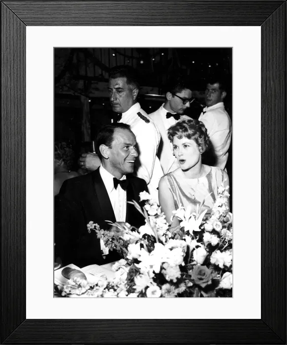Framed Print : Frank Sinatra and Princess Grace of Monaco in a party in a club in Monte Carlo