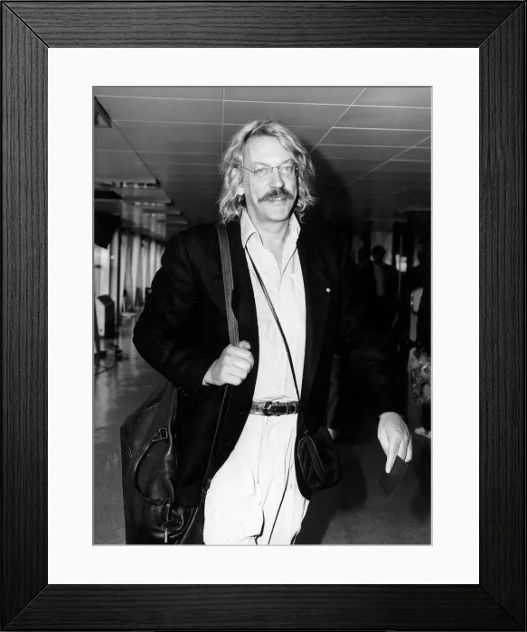 Framed Print : Donald Sutherland leaving Heathrow airport for New York by Concorde Framed Print : Donald Sutherland leaving Heathrow airport for New York by Concorde