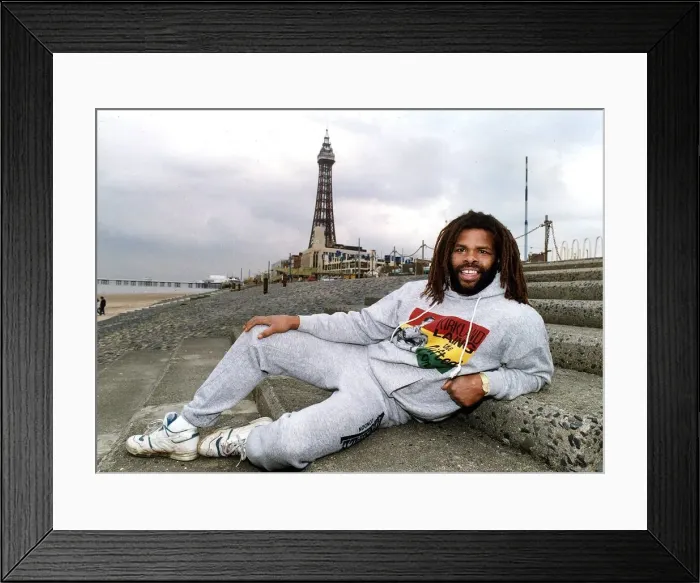 Framed Print : Kirkland Laing Boxer in Blackpool for his next Fight Framed Print : Kirkland Laing Boxer in Blackpool for his next Fight