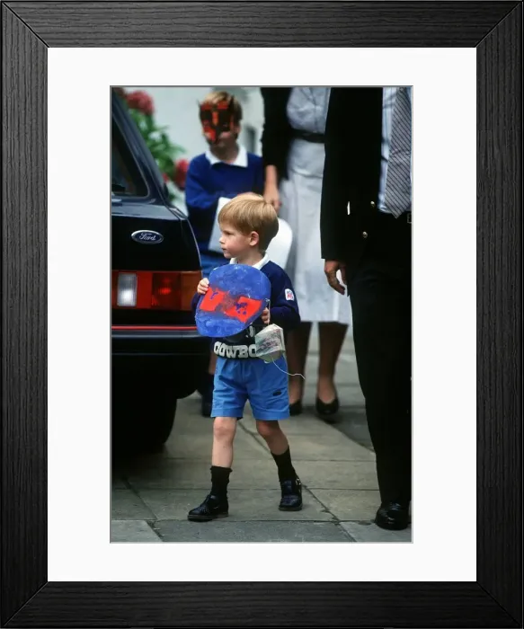 Framed Print : Prince Harry returns to school at Chepstow Villas in Nottinghill Gate in London Framed Print : Prince Harry returns to school at Chepstow Villas in Nottinghill Gate in London