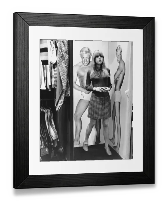 Framed Print : Jenny Boyd eighteen year old sister of Pattie Boyd in John Stephens boutique for girls