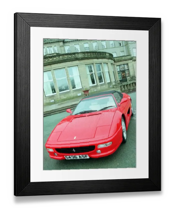 Framed Print : Ferrari cars lineup at the Gleneagles Hotel. Pictured is the 355 FI Spider Framed Print : Ferrari cars lineup at the Gleneagles Hotel. Pictured is the 355 FI Spider