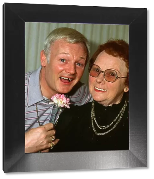 John Inman actor March 1983 with his mum mother