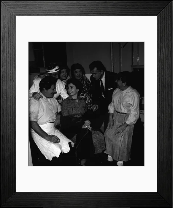 Framed Print : Crazy Gang 1954 backstage with Jean Simmons and Stewart Granger Framed Print : Crazy Gang 1954 backstage with Jean Simmons and Stewart Granger