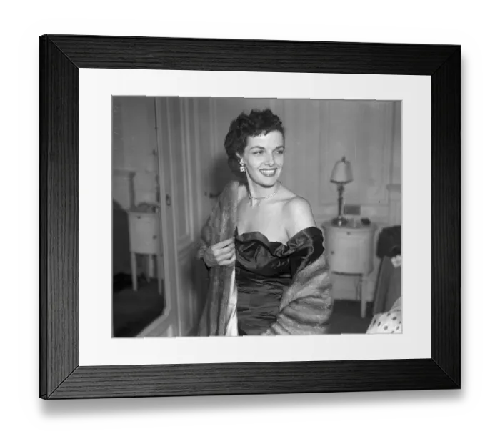 Framed Print : Jane Russell 1949 Film star in London Voluptuous sex symbol
