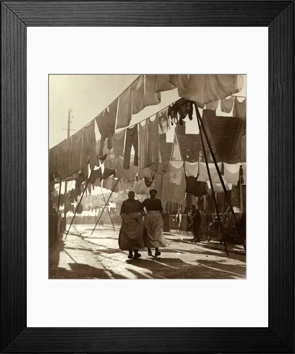 Framed Print : Washing day on the isle of Urk in the Zyder Zee. On this former island Framed Print : Washing day on the isle of Urk in the Zyder Zee. On this former island