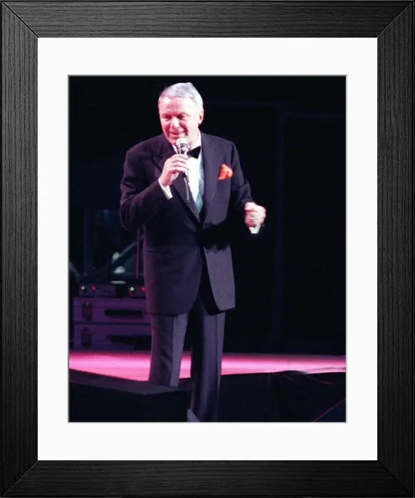 Framed Print : Frank Sinatra on stage in concert Ibrox July 1990 Glasgow