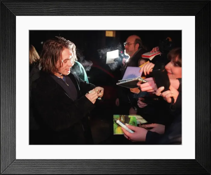 Framed Print : Mark Owen arrives at Radio Forth mobbed by fans