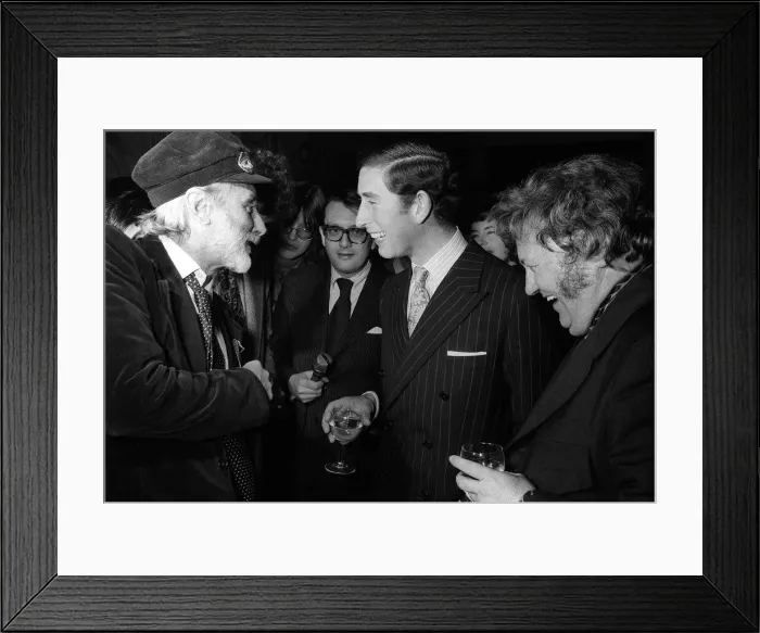 Framed Print : Prince Charles November 1973 has a laugh with Harry Secombe an Spike Milligan