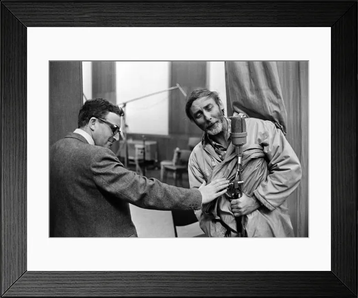 Framed Print : Spike Milligan March 1963 with Peter Sellers rehersing for the Goons radio show for Framed Print : Spike Milligan March 1963 with Peter Sellers rehersing for the Goons radio show for