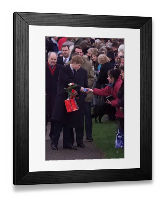 Framed Print : Prince Harry Sandringham Estate Christmas Day 1999 Prince Harry accepts a gift Framed Print : Prince Harry Sandringham Estate Christmas Day 1999 Prince Harry accepts a gift