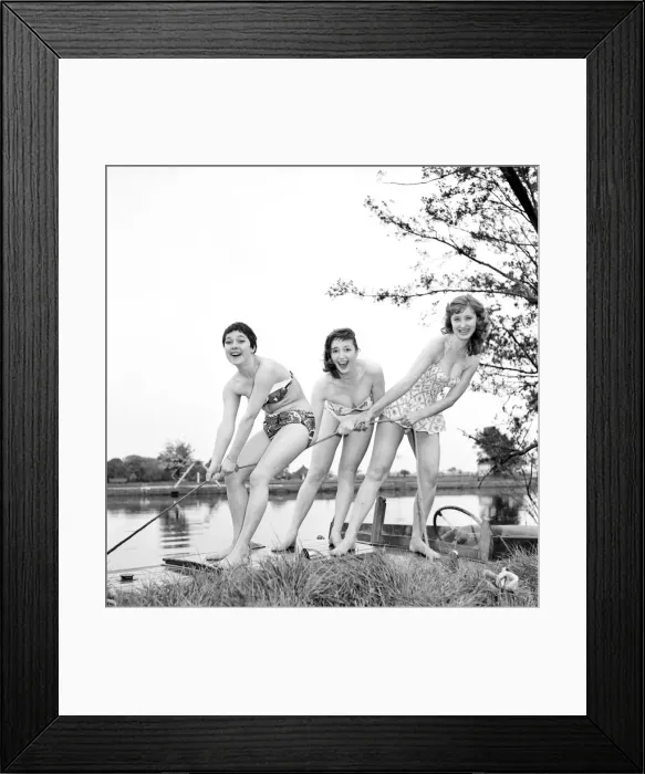 Framed Print : Dancers Pauline Barry, Carol Booth and Angie Curtis seen here modelling the latest Framed Print : Dancers Pauline Barry, Carol Booth and Angie Curtis seen here modelling the latest