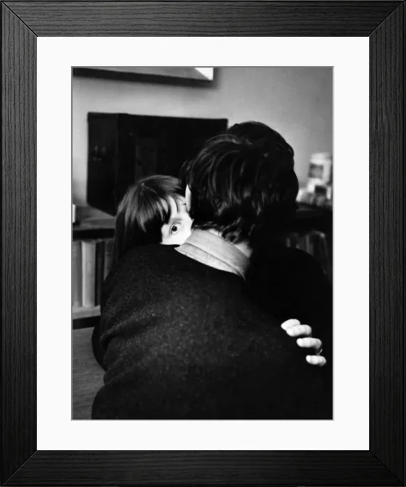 Framed Print : A couple kissing March 1964