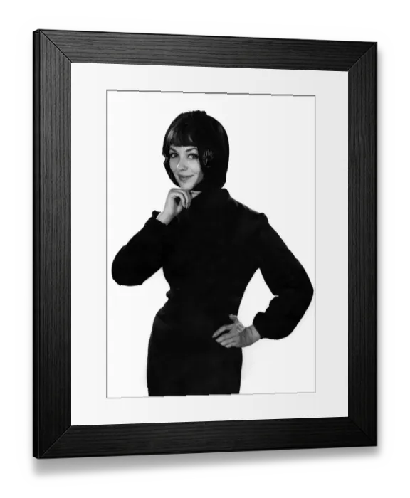 Framed Print : Model Valerie Gaten wearing a hooded top. October 1961