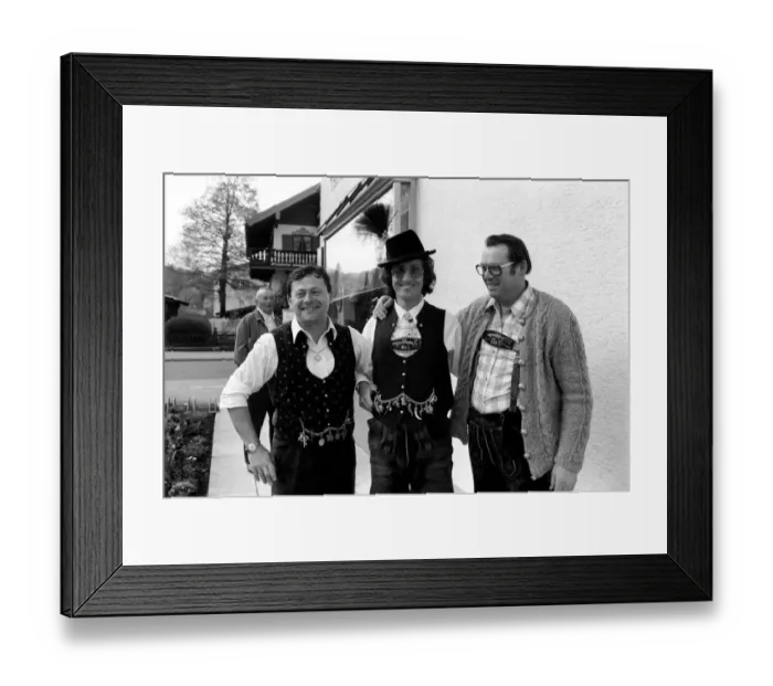 Framed Print : Chris Ward with people from the village of Ruhpolding, wearing their national costume