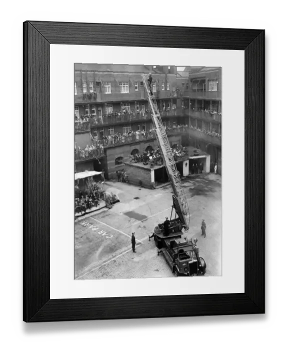Framed Print : The Manchester Fire Brigade was on Inspection when home office inspectors watched the men Framed Print : The Manchester Fire Brigade was on Inspection when home office inspectors watched the men