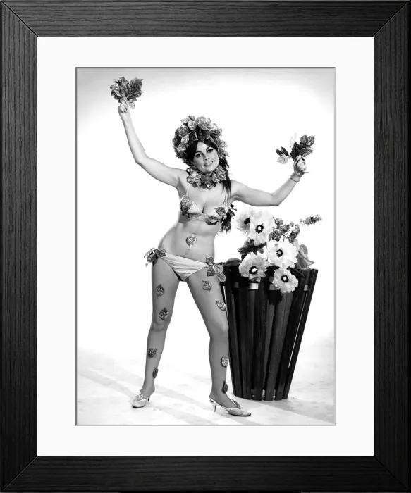 Framed Print : Model Karen Young wearing easter flower costume: 1966 Framed Print : Model Karen Young wearing easter flower costume: 1966