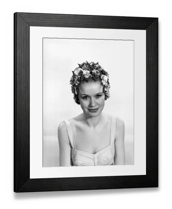 Framed Print : Model Vyvyan Dunbar wearing bathing hats Circa 1963 Framed Print : Model Vyvyan Dunbar wearing bathing hats Circa 1963