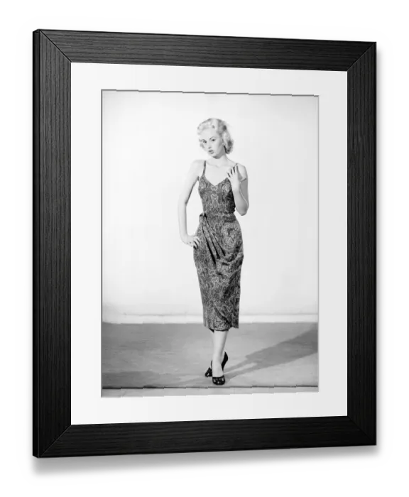 Framed Print : Clothing: Fashion: Beachwear: Woman wearing swimming costume