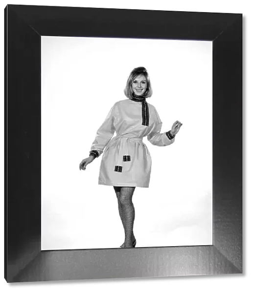 Model Jill Carter wearing Cossack dress Circa 1966