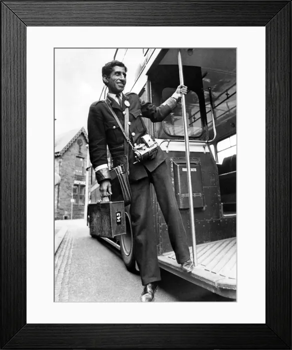 Framed Print : Bus Conductor Ghulam Rasod Shaida. May 1968 Framed Print : Bus Conductor Ghulam Rasod Shaida. May 1968