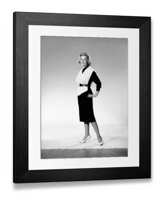 Framed Print : Puts hairs on your chest. Clothing: Fashion: Blouse. Woman wearing white furry blouse