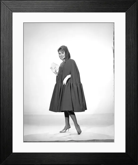 Framed Print : Little Red Riding Hood : Model Elizabeth Duke wearing red velvet cape. 1963 Framed Print : Little Red Riding Hood : Model Elizabeth Duke wearing red velvet cape. 1963