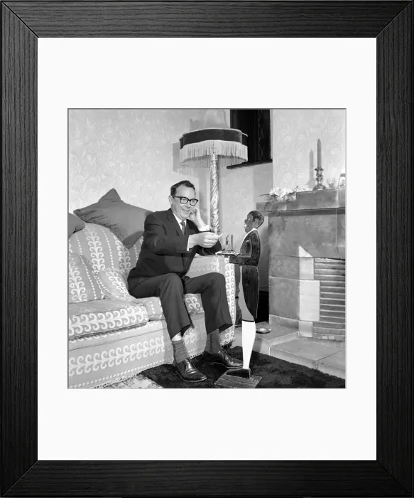 Framed Print : Eric Morecambe seen here at home. 1963 Framed Print : Eric Morecambe seen here at home. 1963