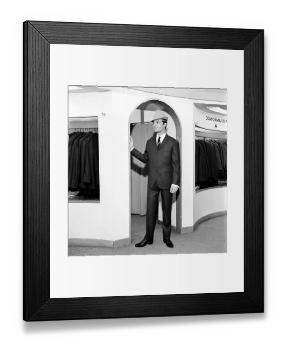 Framed Print : Men modelling the latest 1963 menswear designs in Paris. April 1963