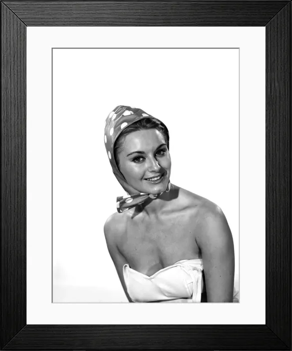 Framed Print : Woman wearing a polka dot hat hood. 1959 Framed Print : Woman wearing a polka dot hat hood. 1959