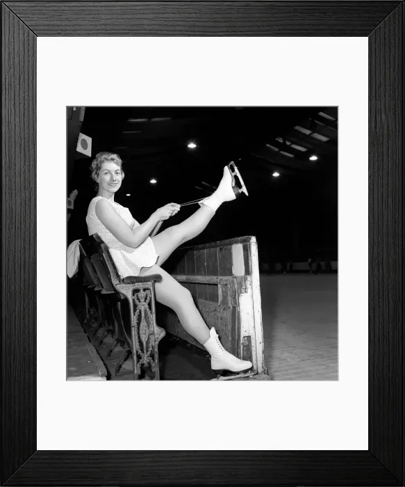 Framed Print : Sport: Figure Skating: Jennifer Nicks ice skater seen here practising in Brighton. 1958 Framed Print : Sport: Figure Skating: Jennifer Nicks ice skater seen here practising in Brighton. 1958