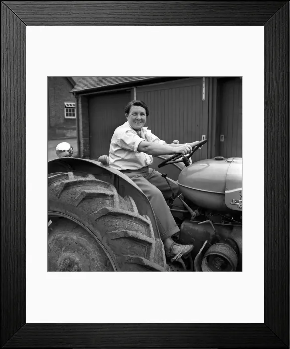 Framed Print : Mrs. Moss a livestock farmer seen here driving a Ferguson tractor around the farm. 1954 Framed Print : Mrs. Moss a livestock farmer seen here driving a Ferguson tractor around the farm. 1954