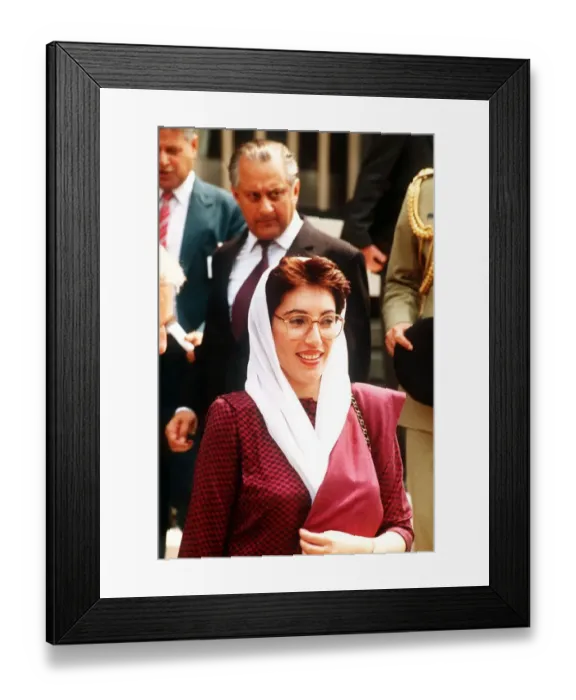 Framed Print : Benazir Bhutto Prime Minister of Pakistan