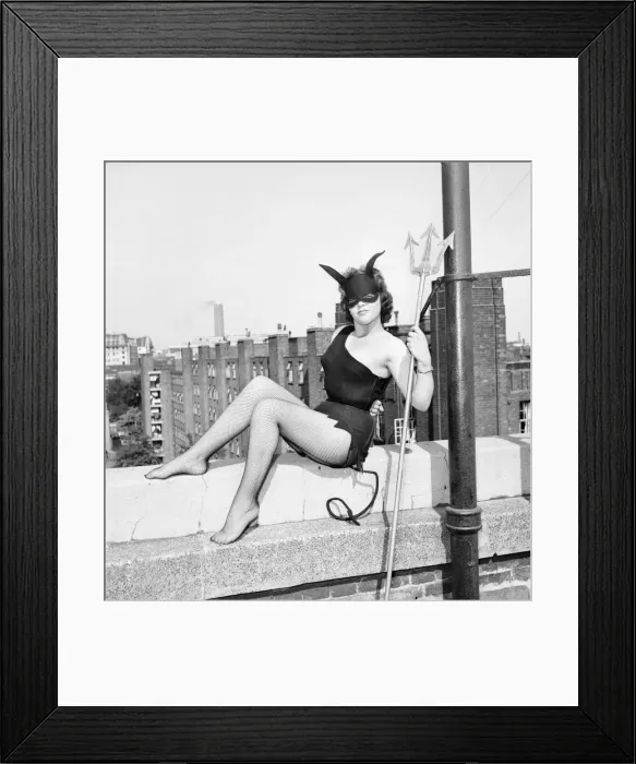 Framed Print : Women dressed as She Devil. Model: Pamela Dennis. May 1957 E270 Framed Print : Women dressed as She Devil. Model: Pamela Dennis. May 1957 E270