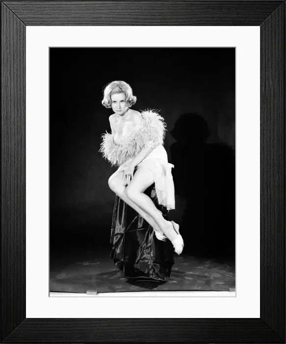 Framed Print : Model Rita Royce wearing fur trimmed dress. 1962 E450-002 Framed Print : Model Rita Royce wearing fur trimmed dress. 1962 E450-002