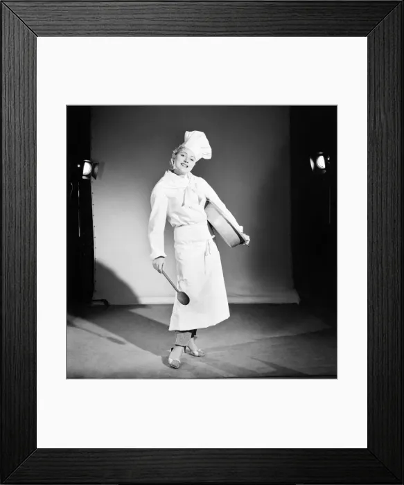 Framed Print : Model dressed as a chef. 1959 E250-005 Framed Print : Model dressed as a chef. 1959 E250-005