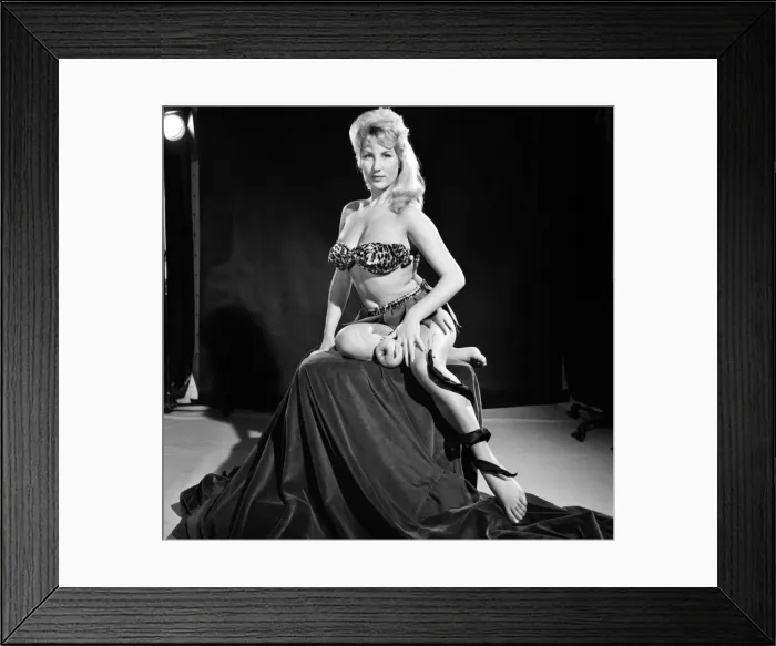Framed Print : Model Carol Gardener as Eve about to take a bite from the apple. 1960 E421-007