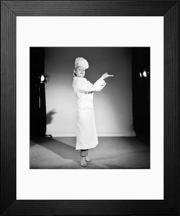 Framed Print : Model dressed as a chef. 1959 E250-004