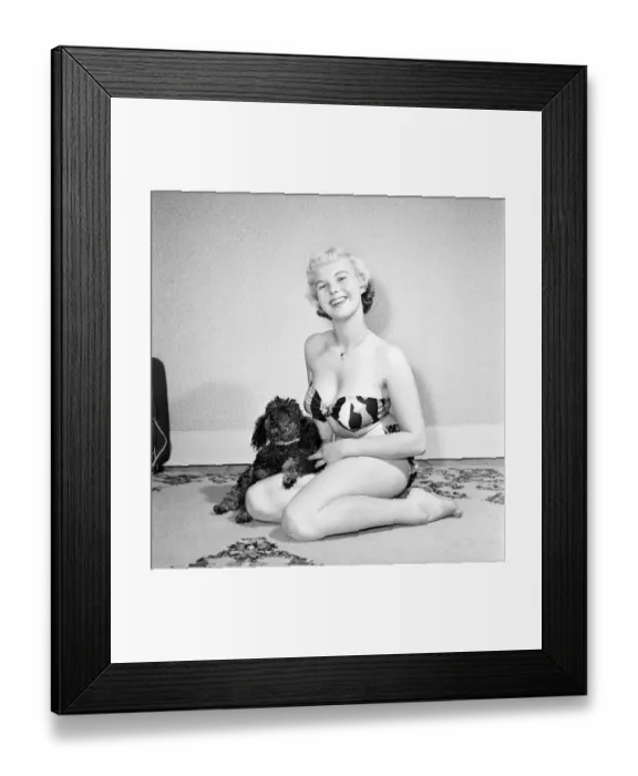 Framed Print : Pat Bolton seen here with her pet poodle dog. 1964 E298-004