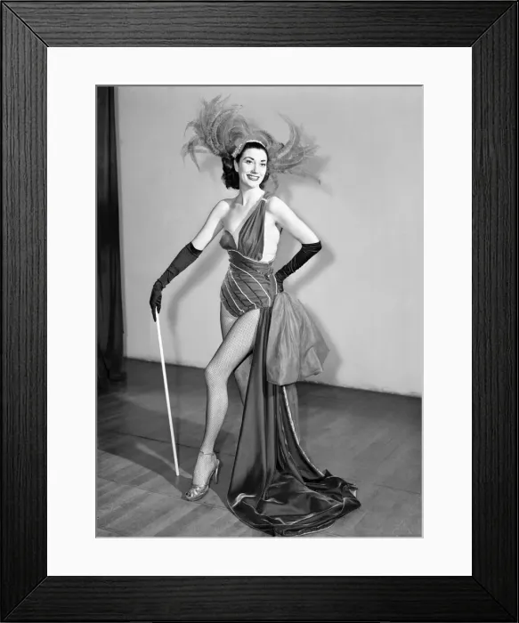 Framed Print : Show girl in costume seen here on stage. 1966 Framed Print : Show girl in costume seen here on stage. 1966