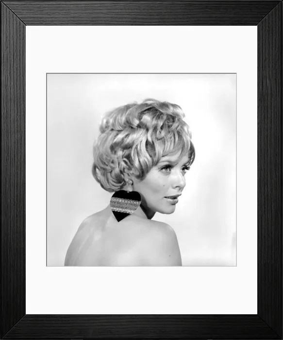 Framed Print : Christmas Earrings: Uschi Bernell modelling Christmas design earrings. 1965 D178-009 Framed Print : Christmas Earrings: Uschi Bernell modelling Christmas design earrings. 1965 D178-009
