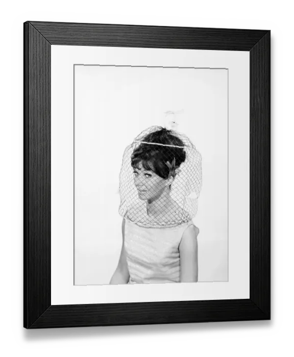 Framed Print : Clothing: Fashion: Hats: Woman wearing hats with veils. 1962 B1544-016 Framed Print : Clothing: Fashion: Hats: Woman wearing hats with veils. 1962 B1544-016