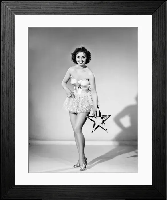 Framed Print : Woman wearing Christmas fairy fancy dress. 1959 Framed Print : Woman wearing Christmas fairy fancy dress. 1959